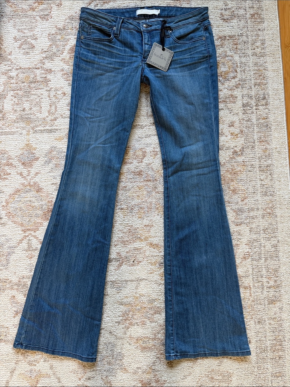 Frankie B. Women's Mid/ Dark Blue Flare Jeans